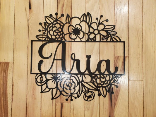 Floral Name Sign